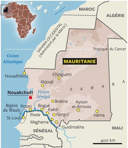 situation géographique de la mauritanie